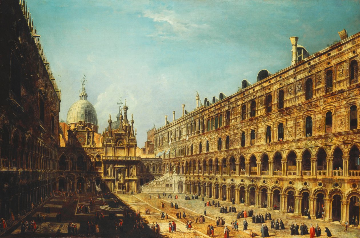 Innergården till Dogepalatset, Venedig, av Michele Marieschi