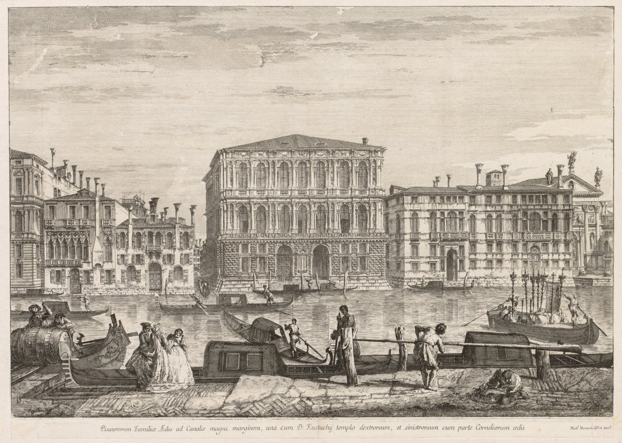 Utsikt över Venedig: Palazzo Pesaro, 1741. av Michele Marieschi
