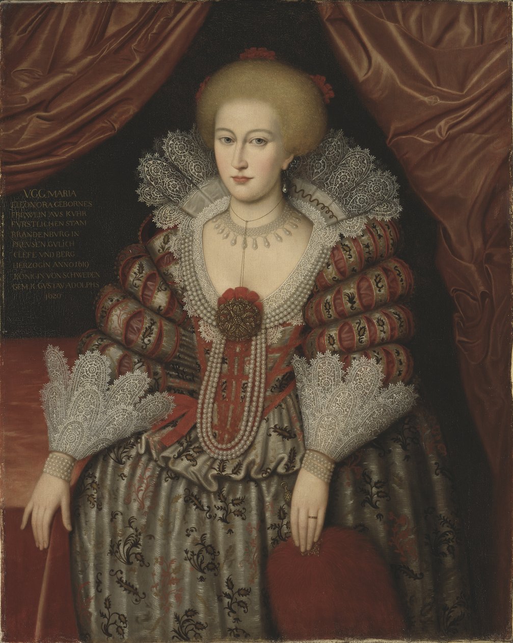 Drottning Maria Eleanor, 1619 av Michiel Jansz. van after Mierevelt