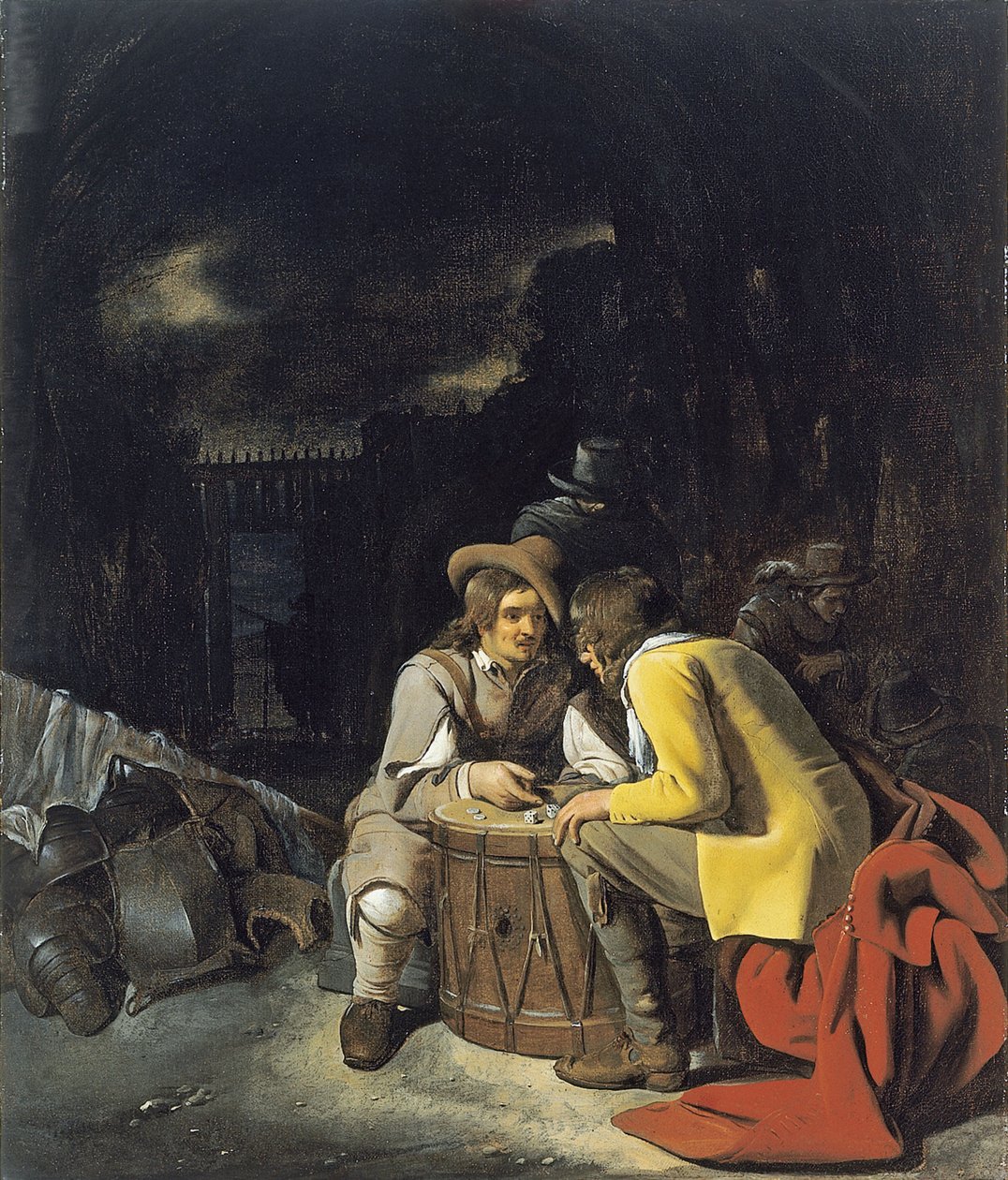 Soldater som spelar tärningar av Michiel Sweerts