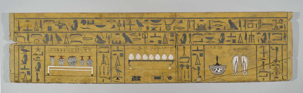 Panel från en kvinnas kista, c.2008-1875 f.Kr. (trä med pigment) av Middle Kingdom Egyptian
