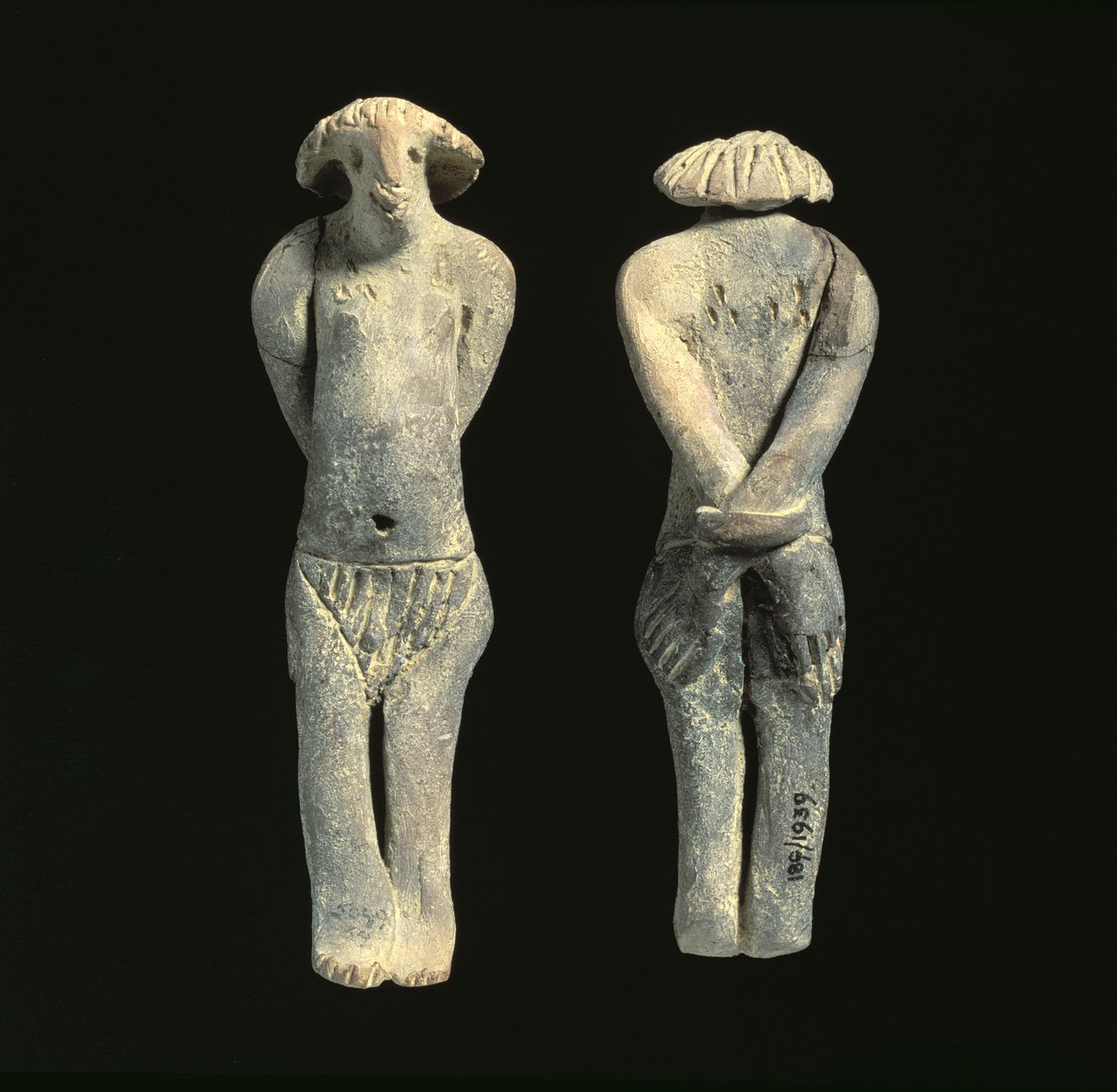 Statyett av en bunden och naken kvinna, 12-13:e dynastin, ca 1862-1648 f.Kr. (terrakotta) av Middle Kingdom Egyptian