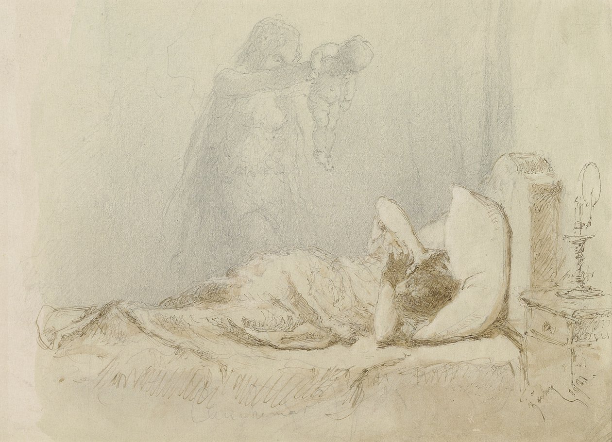 Mardröm; Cauchemar, 1901 av Mihaly von Zichy