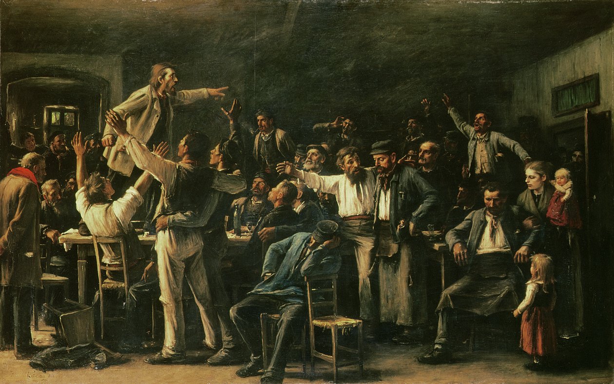 Strike, 1895 av Mihály Munkácsy