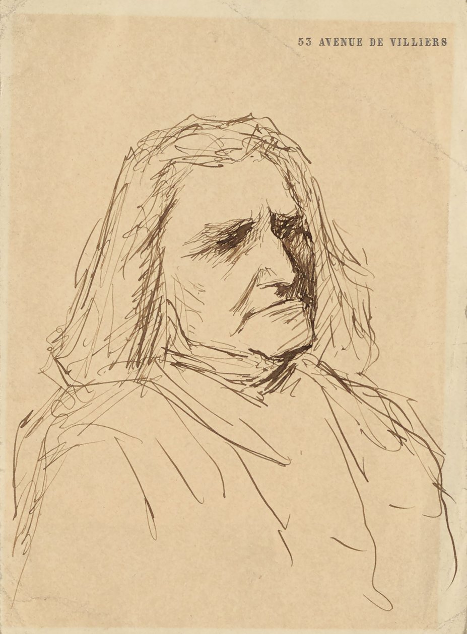 Porträtt av Franz Liszt 1811-1886, 1880-talet. av Mihály Munkácsy