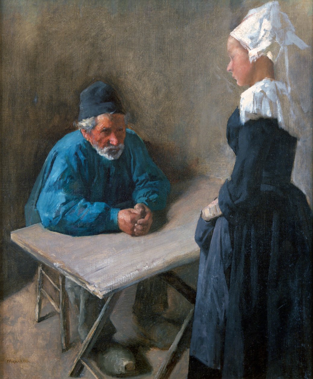 Pigans förlovning, c1864-1900 av Mihály Munkácsy