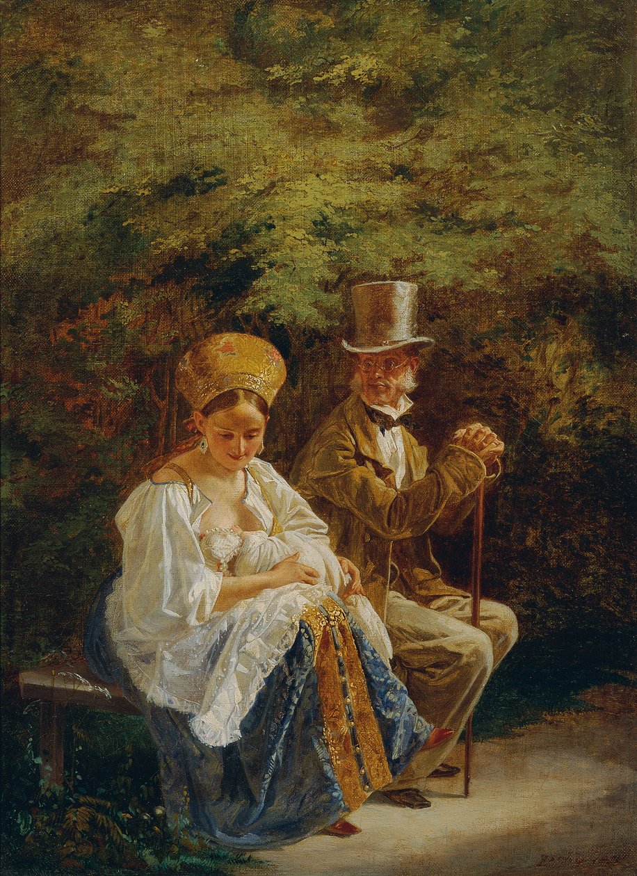 Den gamle ungkarlen, 1847-1849. av Mihály Zichy