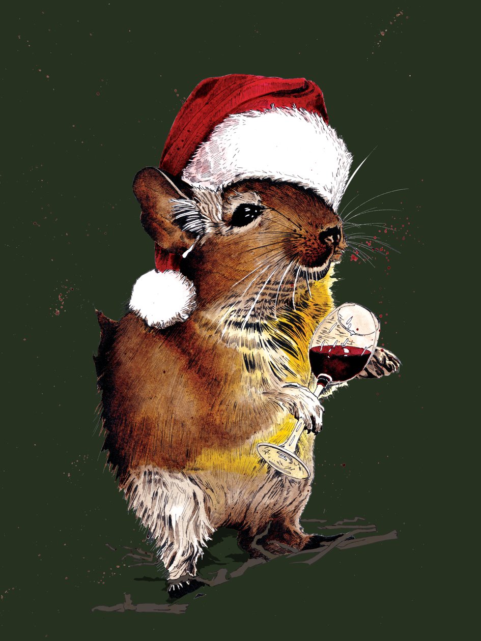 Christmas Degu on Forest Green, 2020 av Mike Davis