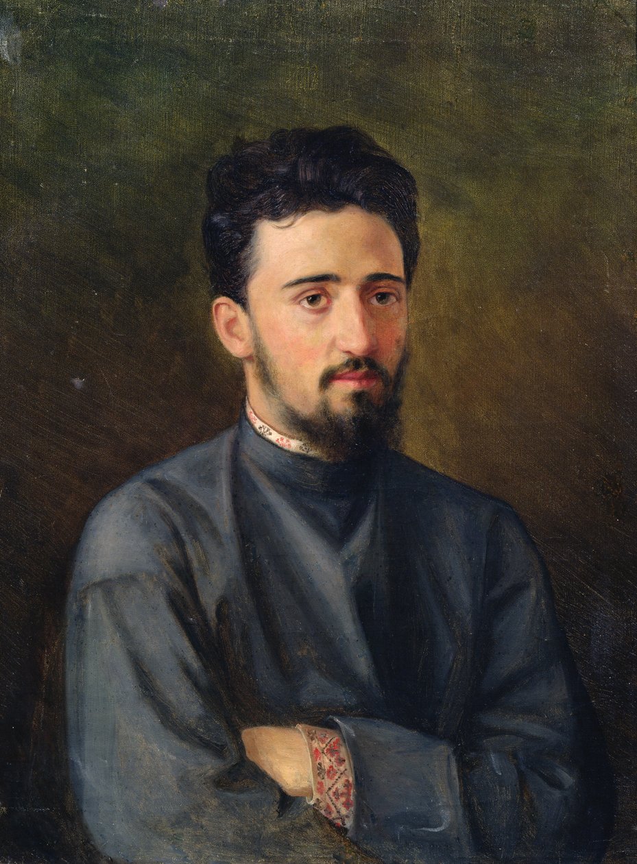 Porträtt av Vsevolod M. Garshin, 1878 av Mikhail Georgievich Malyshev