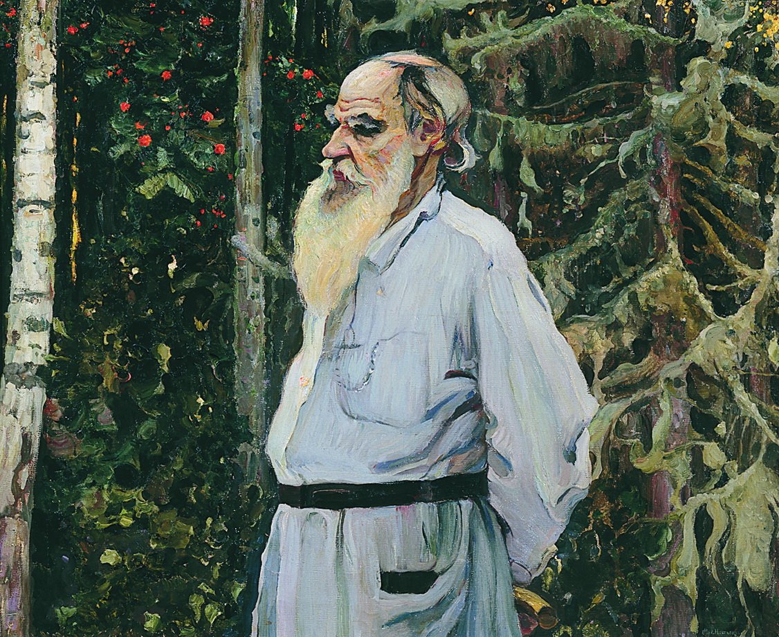  . . Leo Tolstoy 1828-1910 av Mikhail Vasilievich Nesterov