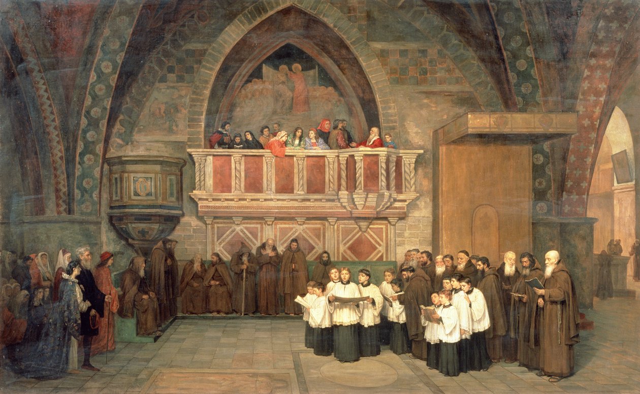 Vesper i Saint Francis Church i Assisi, 1871 av Mikhail Petrovich Botkin