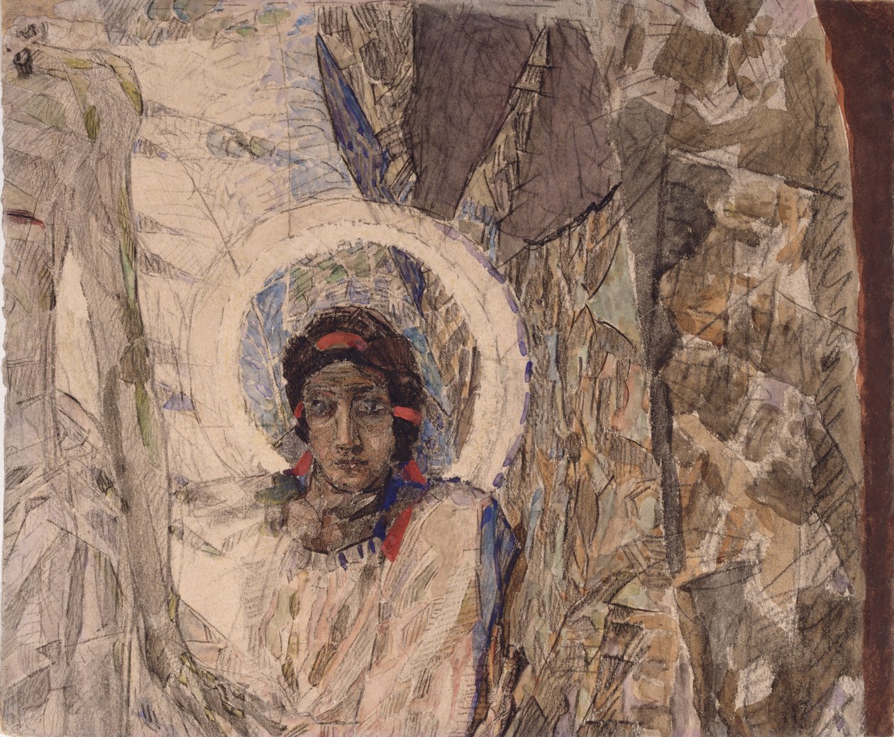 Angels Head, 1887 av Mikhail Aleksandrovich Vrubel