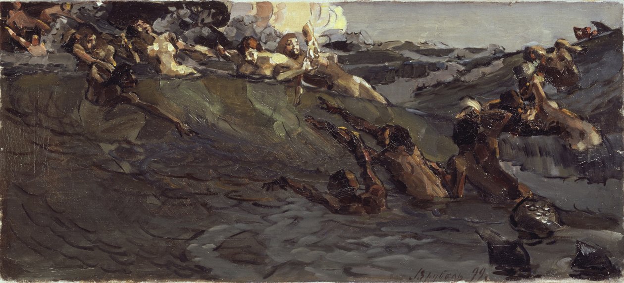 Spelar najader och tritoner, 1899 av Mikhail Aleksandrovich Vrubel
