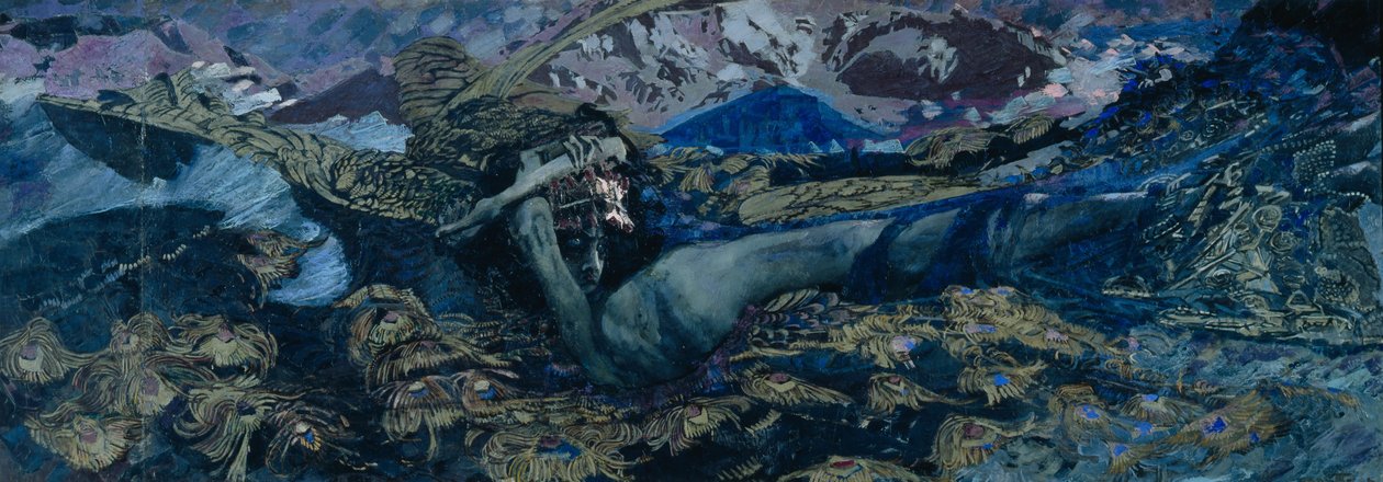 The Demon downcast, 1902 av Mikhail Aleksandrovich Vrubel