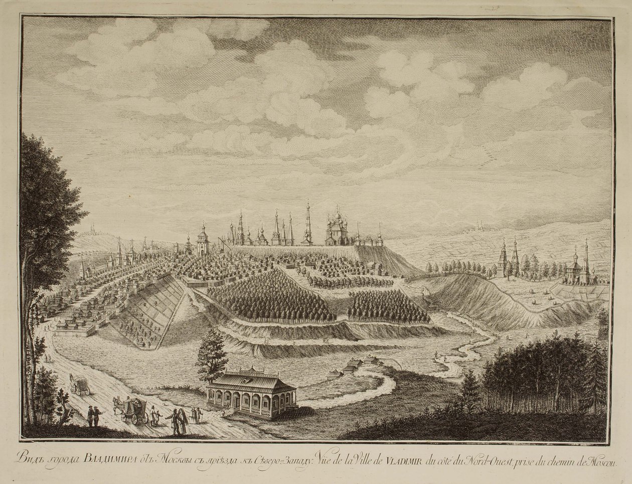 Utsikt över staden Vladimir, 1769 av Mikhail Ivanovich Makhaev