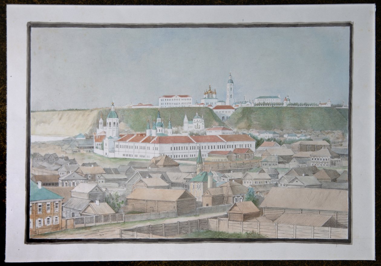 Utsikt över Tobolsk, 1850-talet av Mikhail Stepanovich Znamensky