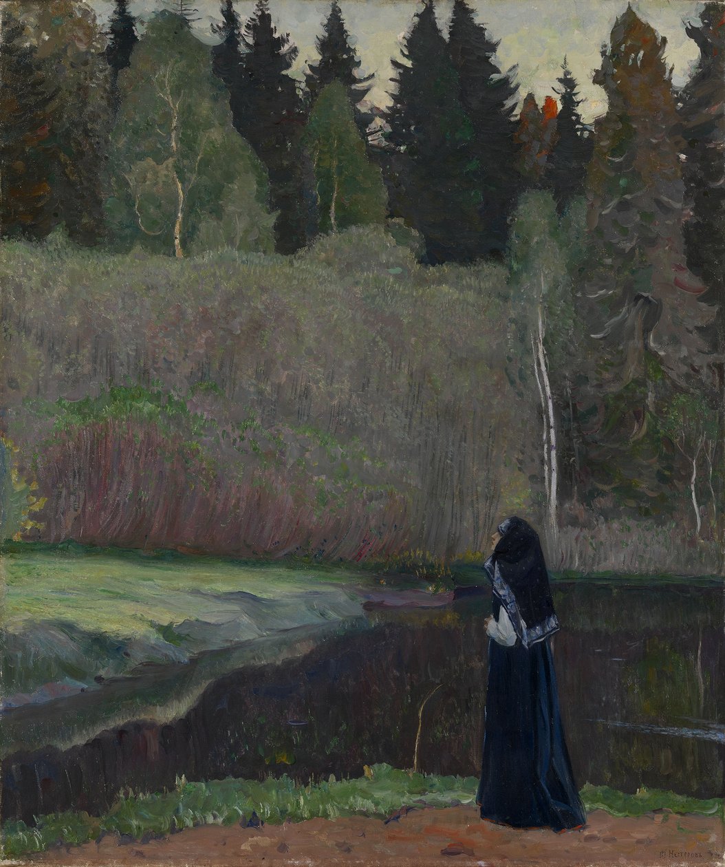 The Nightingale Singing, 1918 av Mikhail Vasilievich Nesterov