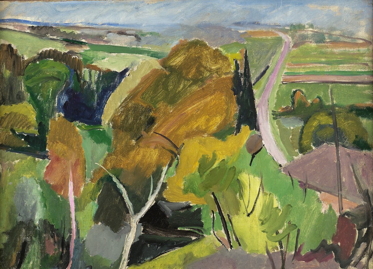 Höstlandskap, Lot et Garonne, ca 1930 av Mildred Bendall