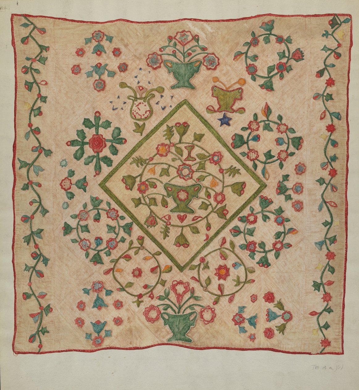 Quilt lampett av Mildred E. Bent