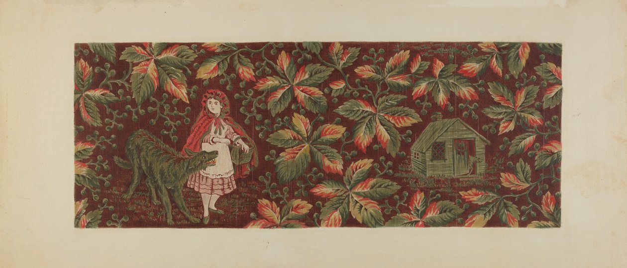 Tryckt textil, c. 1940. av Mildred Ford