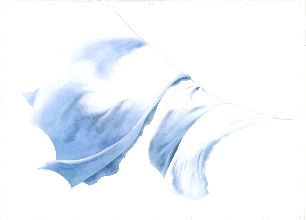 Lakan och örngott i Tiree Wind, 2004 (wc på papper) av Miles Contemporary Artist Thistlethwaite