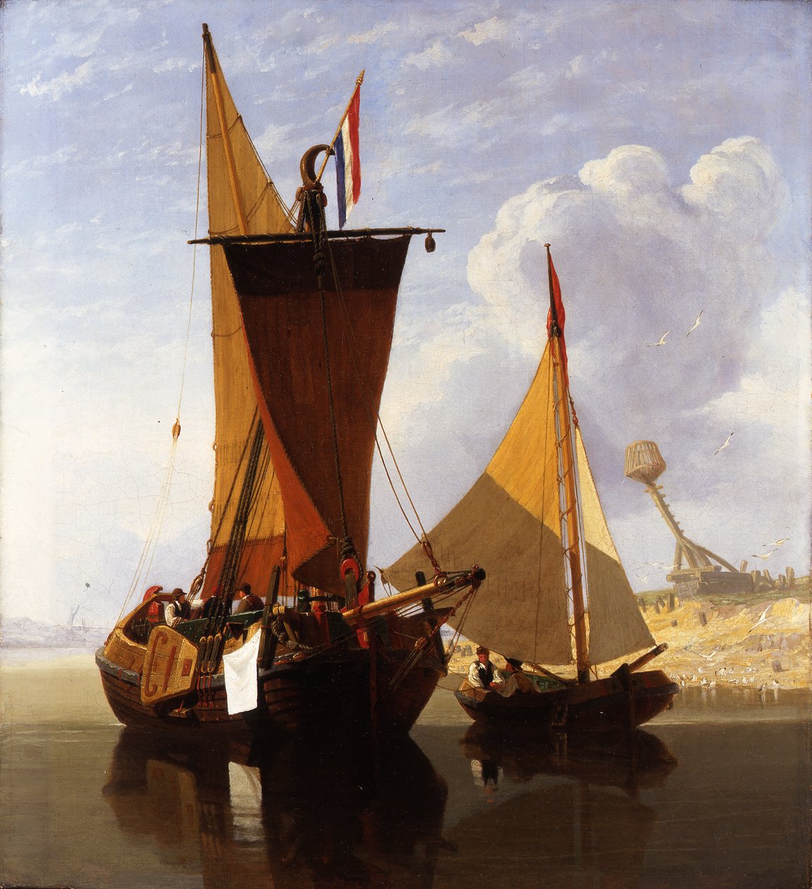 Båtar på Medway av Miles Edmund Cotman