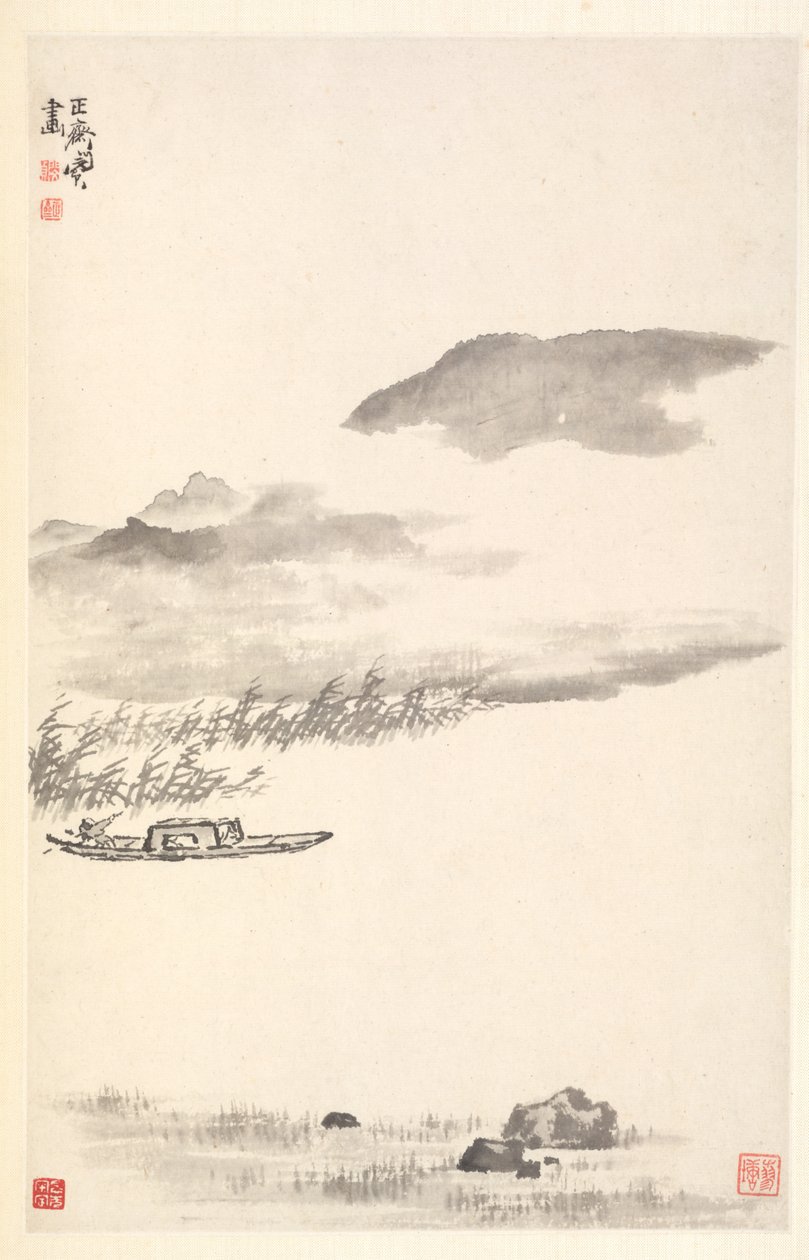 Flodlandskap, 1788. av Min Zhen
