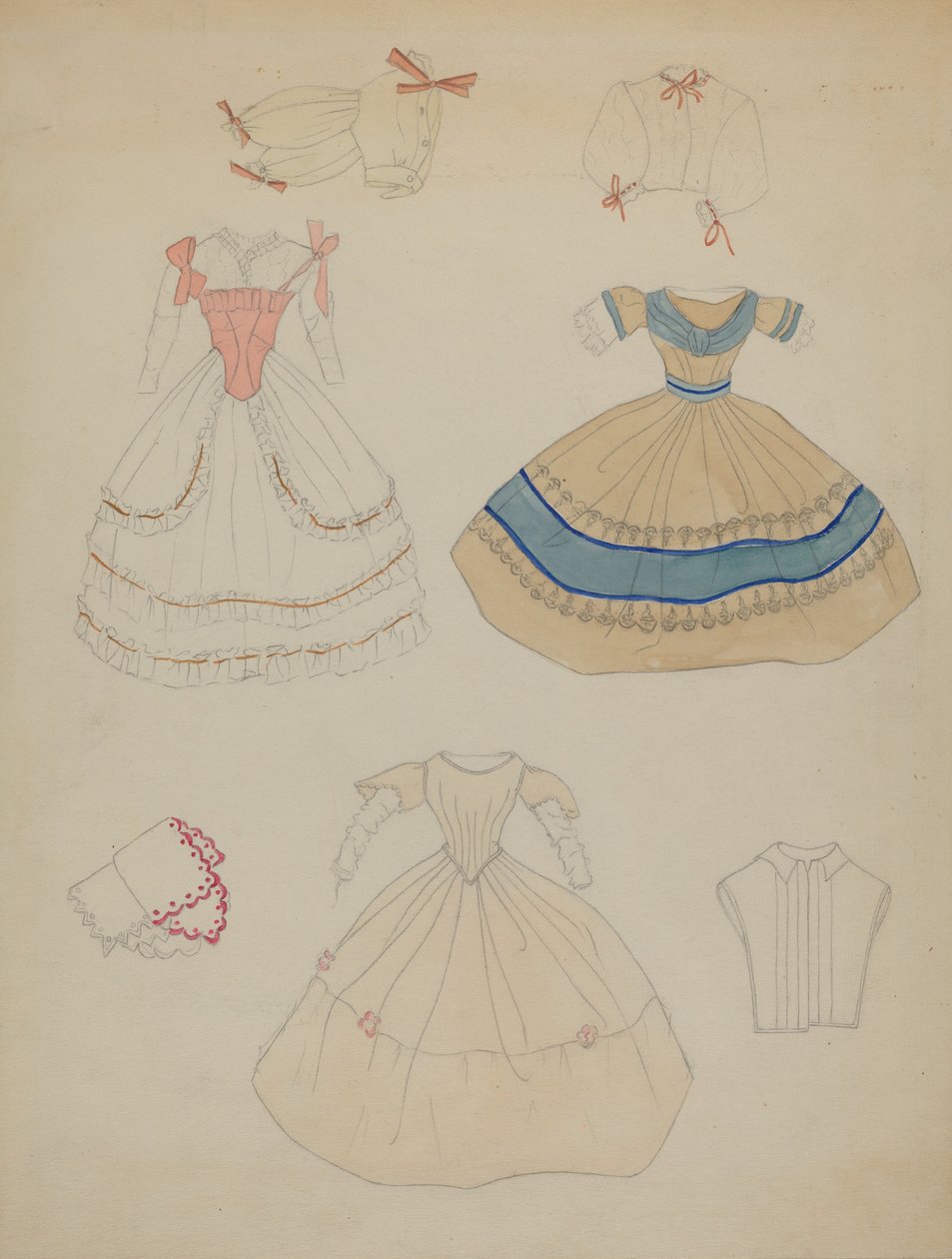 Docka och garderob, ca. 1936. av Mina Lowry