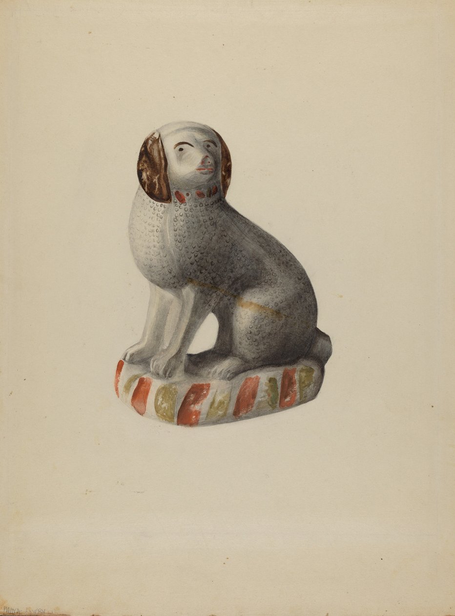Pa. Tysk hundfigur, ca. 1937. av Mina Lowry