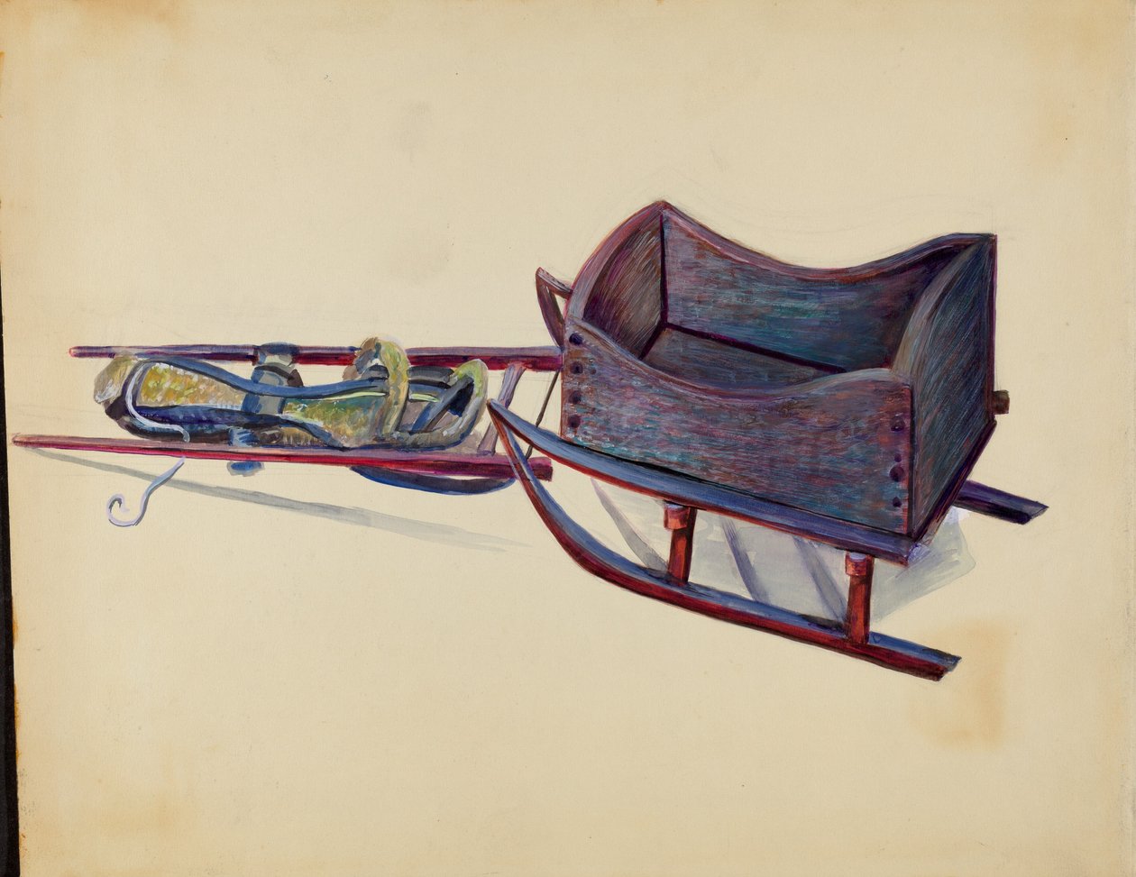 Toy Sleigh, ca. 1936. av Mina Lowry