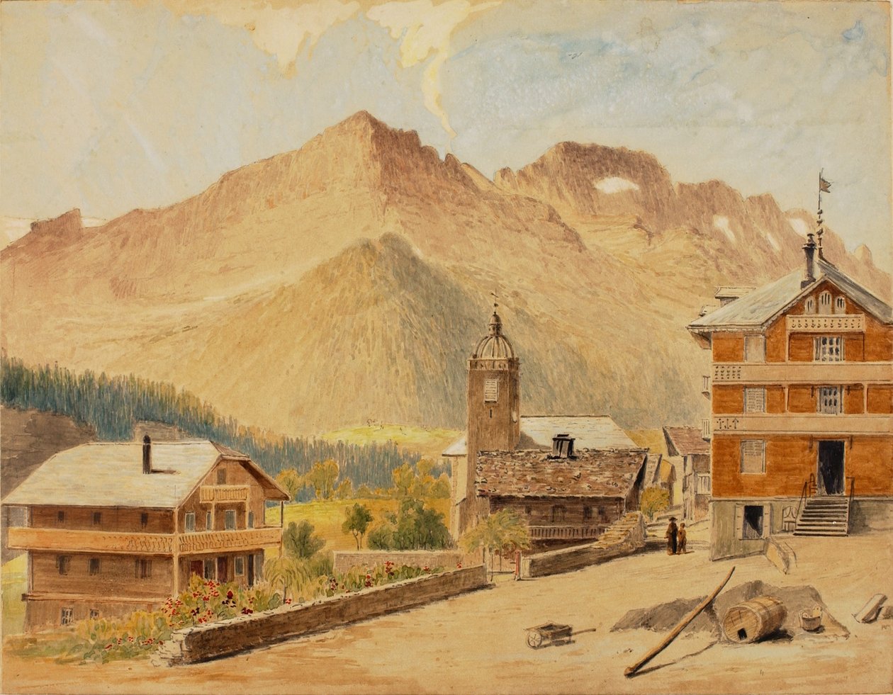 Champery och berget Bounaveau, Schweiz av Miner Kilbourne Kellogg