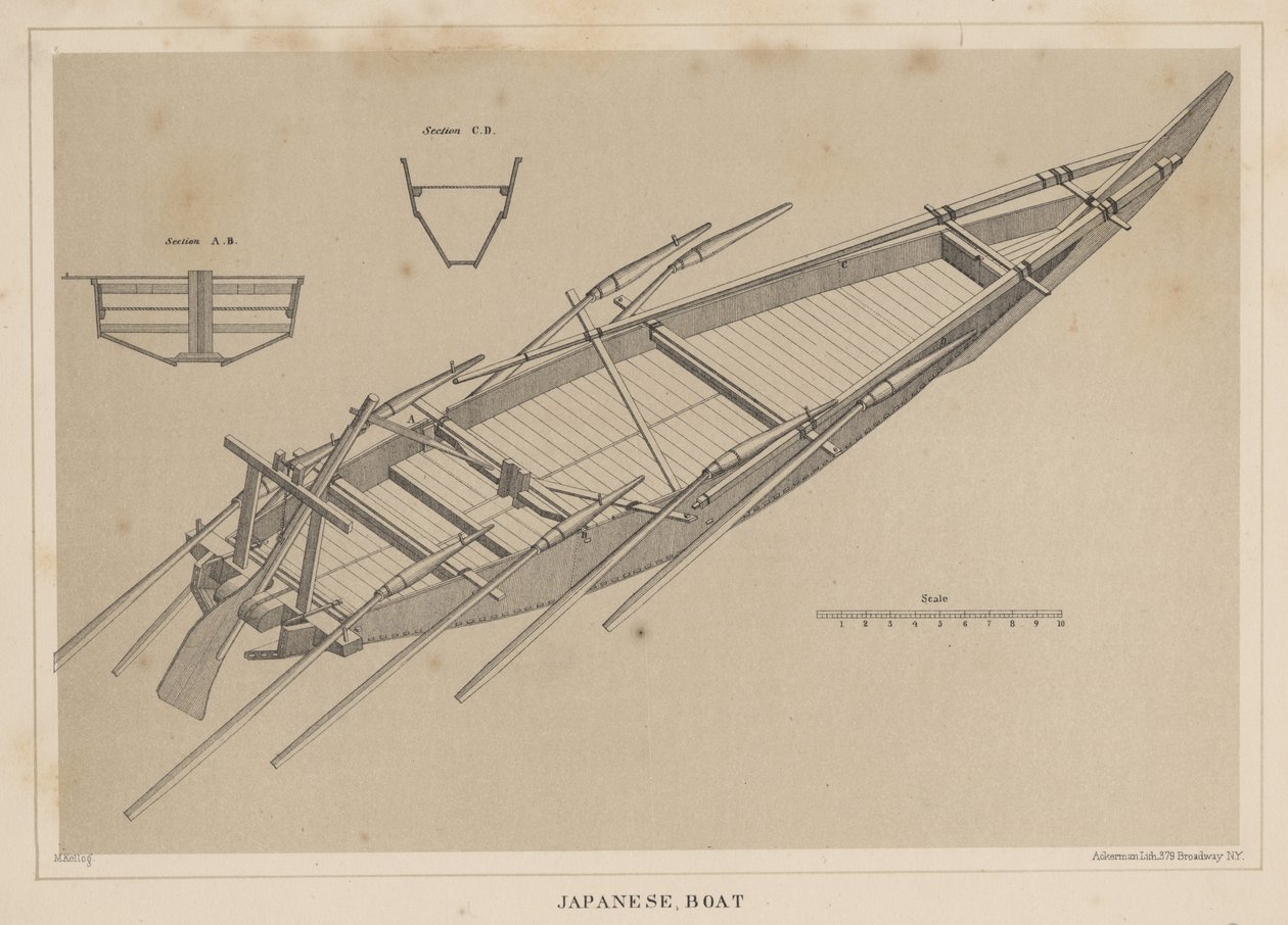 Japansk båt, 1855 av Miner Kilbourne Kellogg
