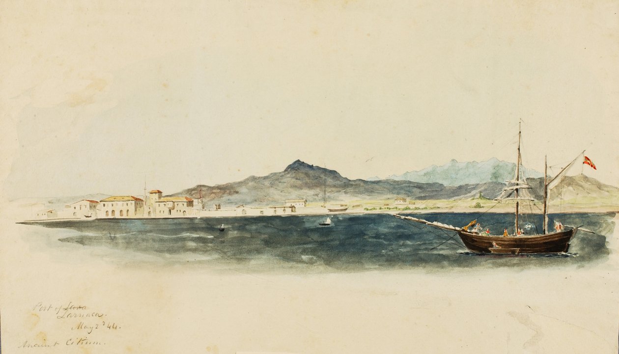 Larnacas hamn, 1844. av Miner Kilbourne Kellogg