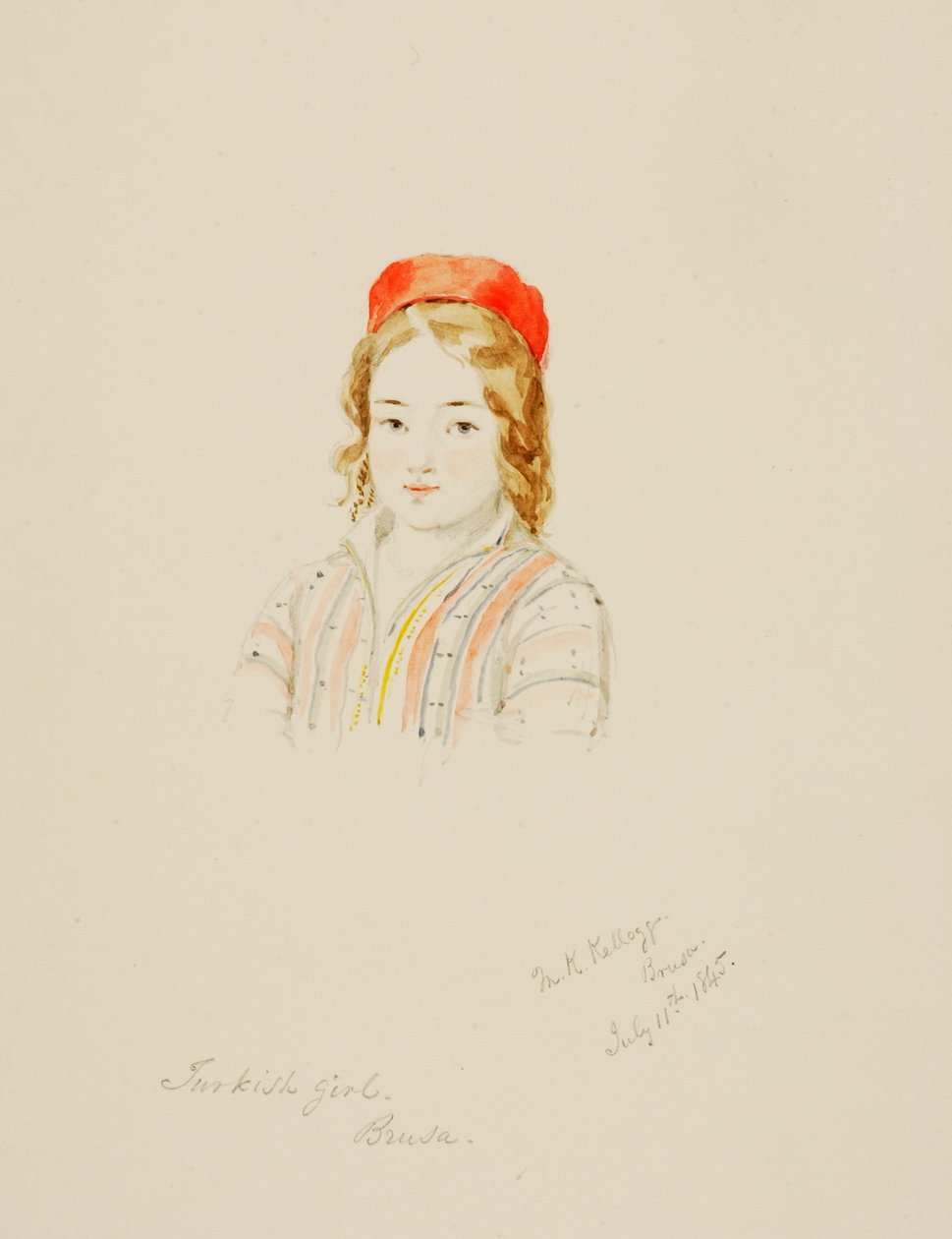 Turkisk flicka, Brusa, 1845. av Miner Kilbourne Kellogg
