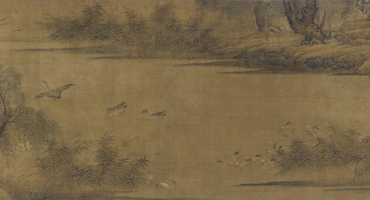 Fåglar på en höstdamm av Ming Dynasty Chinese School