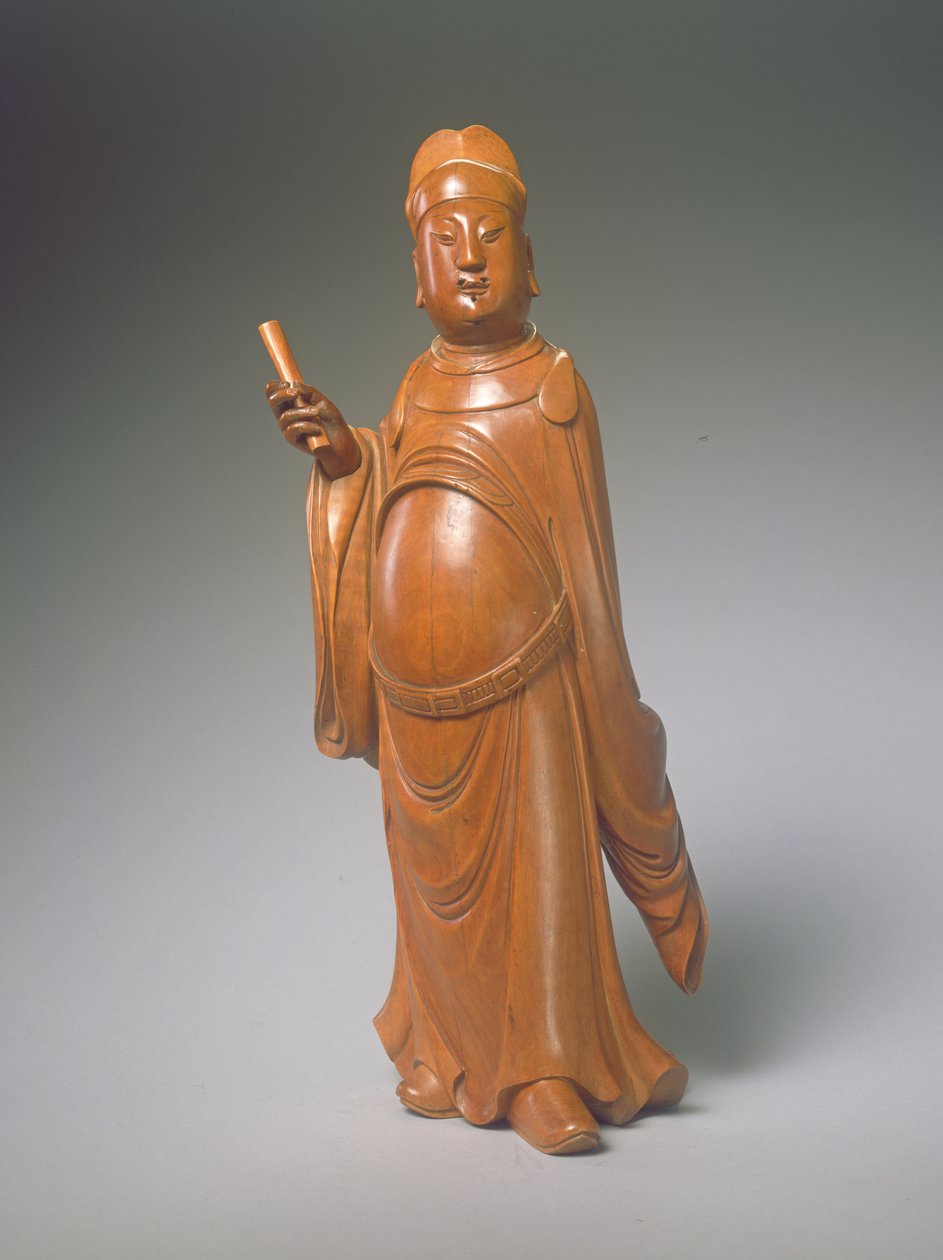 Figur av Wen Chang (buxbom) av Ming Dynasty Chinese School