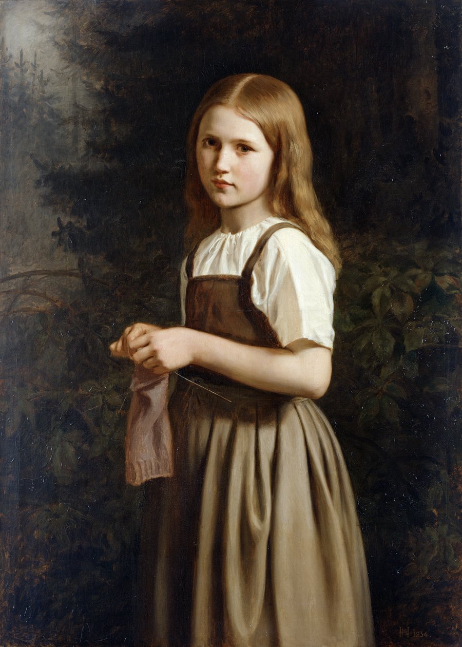 Flickastickning, 1854 av Minna Heeren