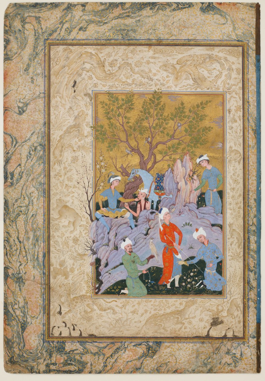 Princely Hawking Party, c.1570 av Mirza Ali