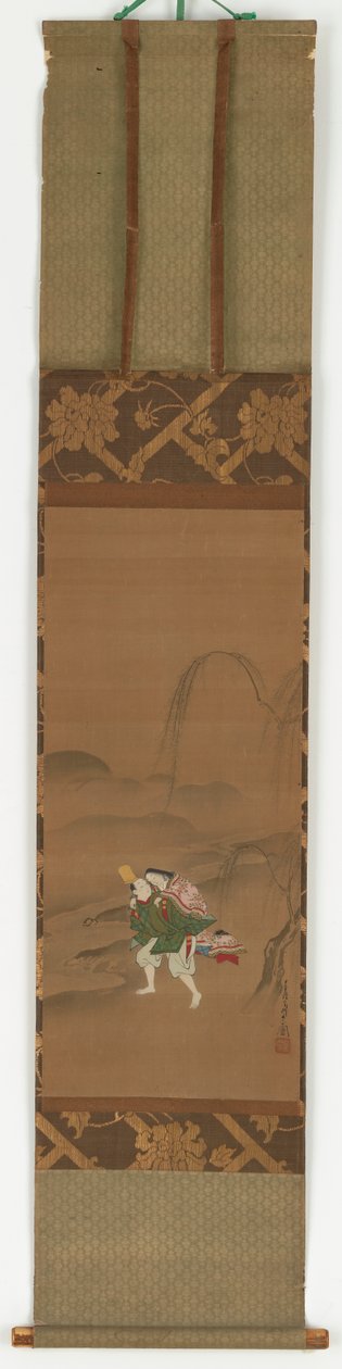 Ariwara Narihira bär sin älskare, 1683-1752. av Miyagawa Chōshun