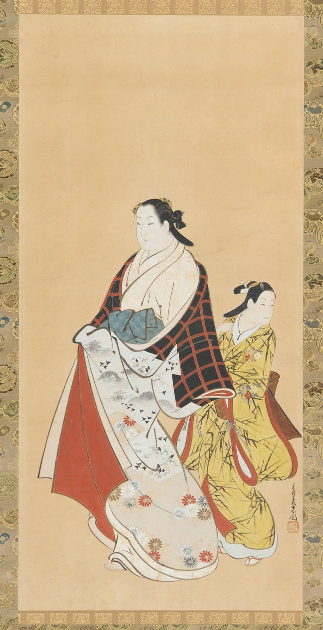 Yujo och hennes understudy kamuro, 1700-talet. av Miyagawa Chōshun