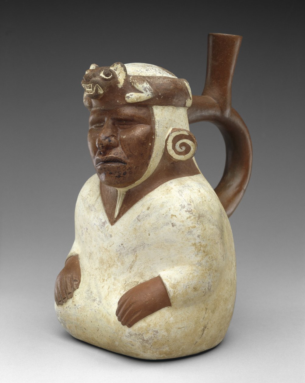 Blind Shaman Effigy Vessel av Moche Moche