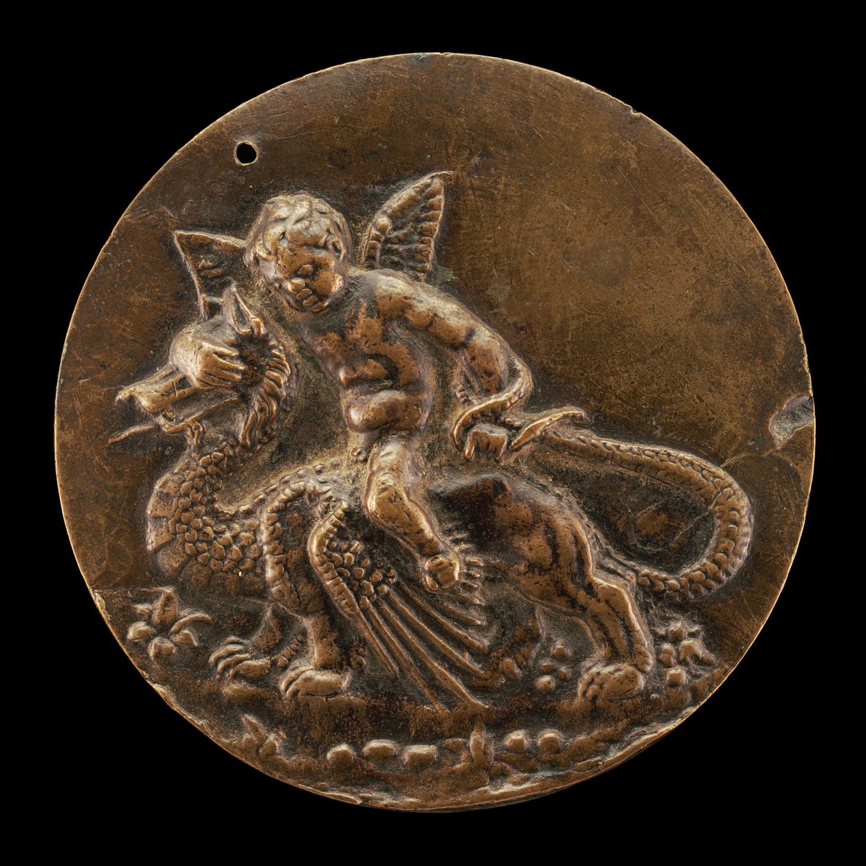 Amor som rider på en drake, ca. 1500. av Moderno