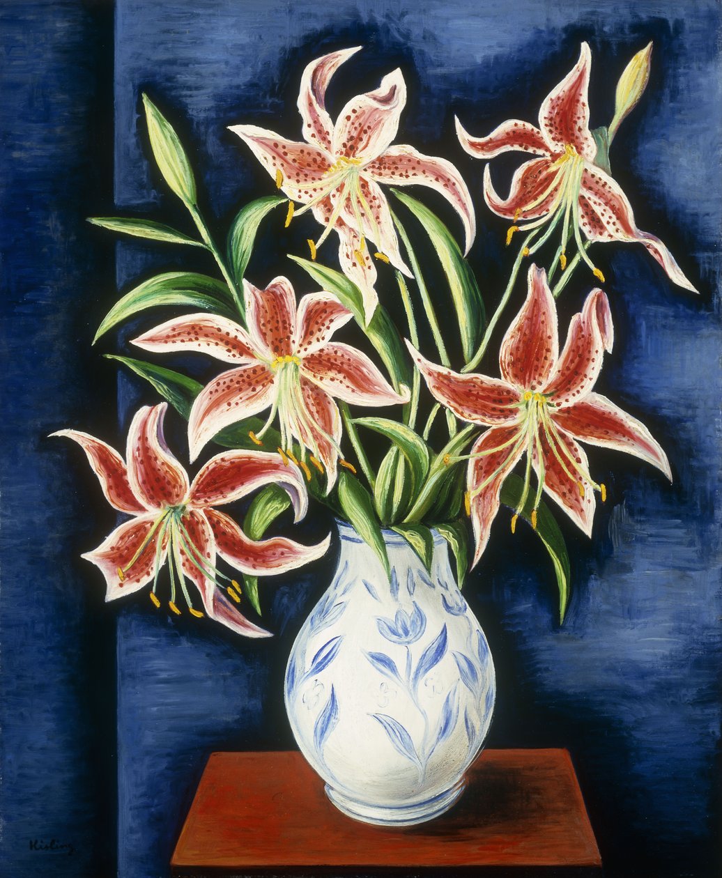 Vas av liljor; Vase de lis av Moise Kisling