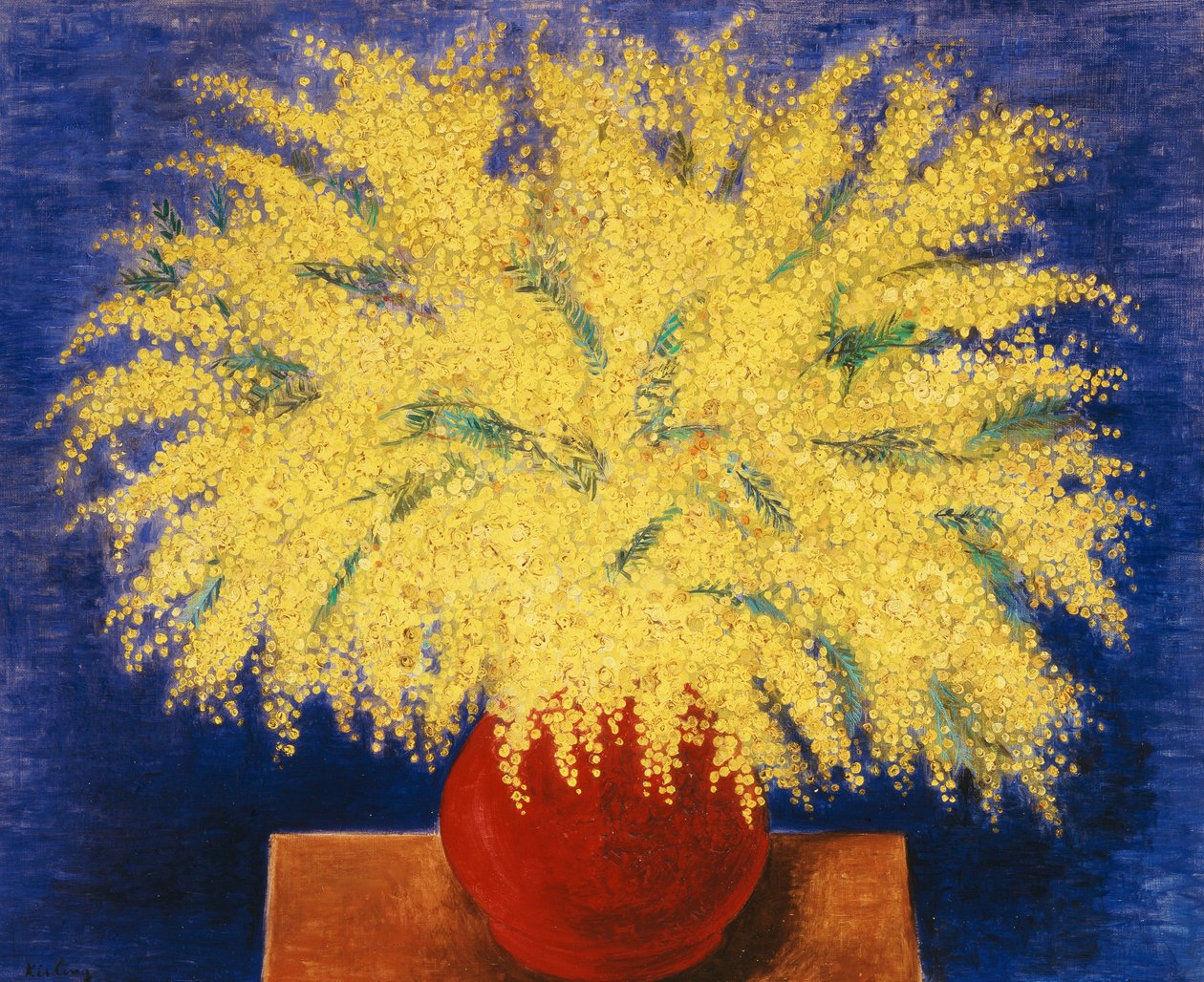 Vas med Mimosas av Moise Kisling
