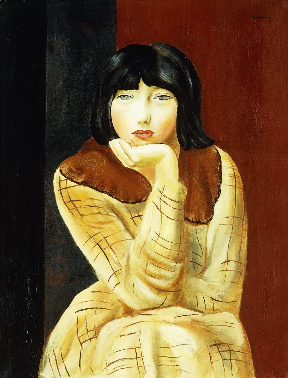 Ung kvinna sittande; Jeune Femme Assise av Moise Kisling