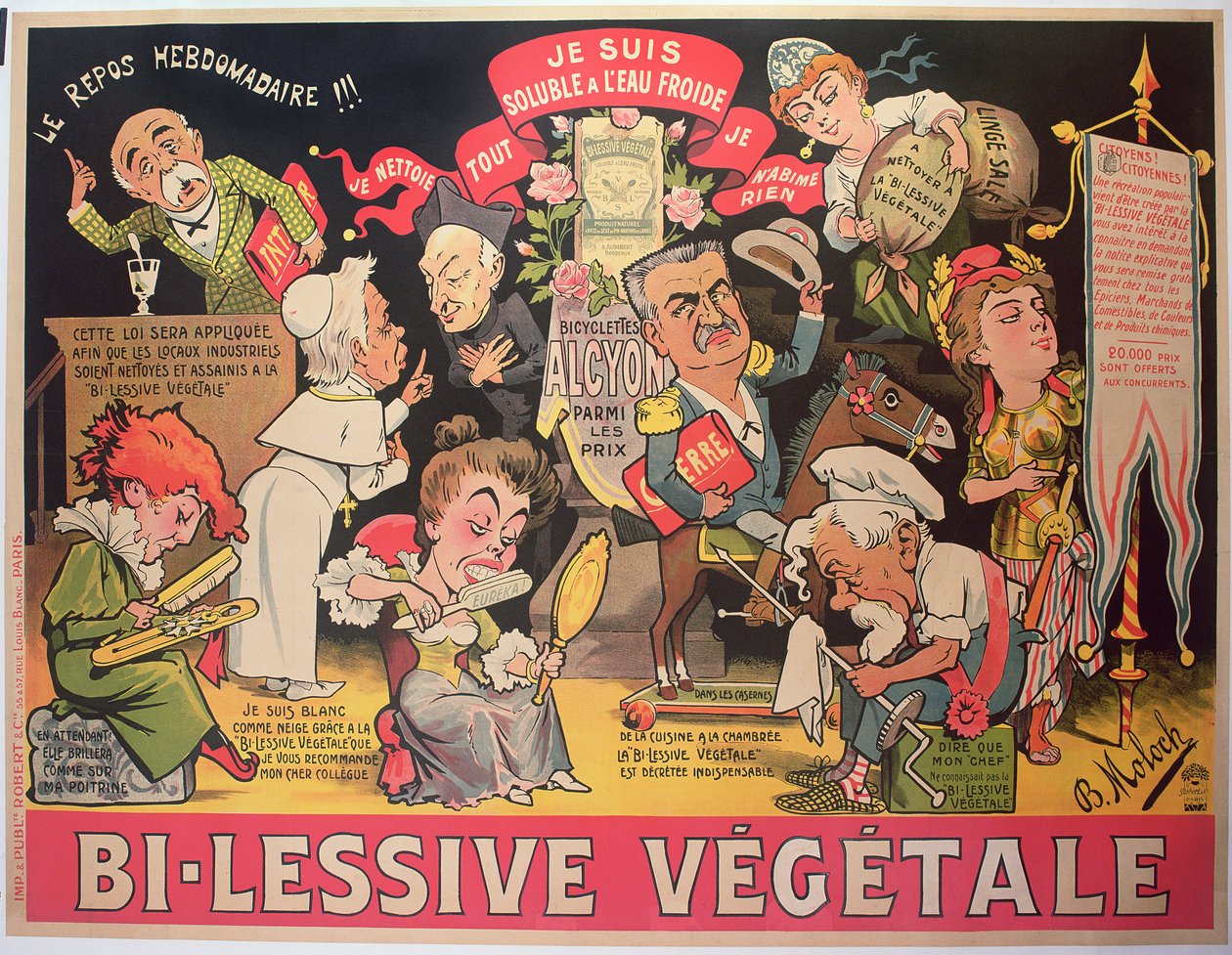 Affisch med reklam för "Bi-Lessive vegetale" av Moloch