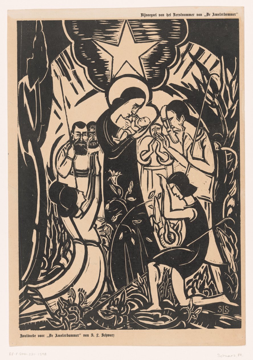 Tillbedjan av herdarna av Mommie Schwarz (signed by artist)
