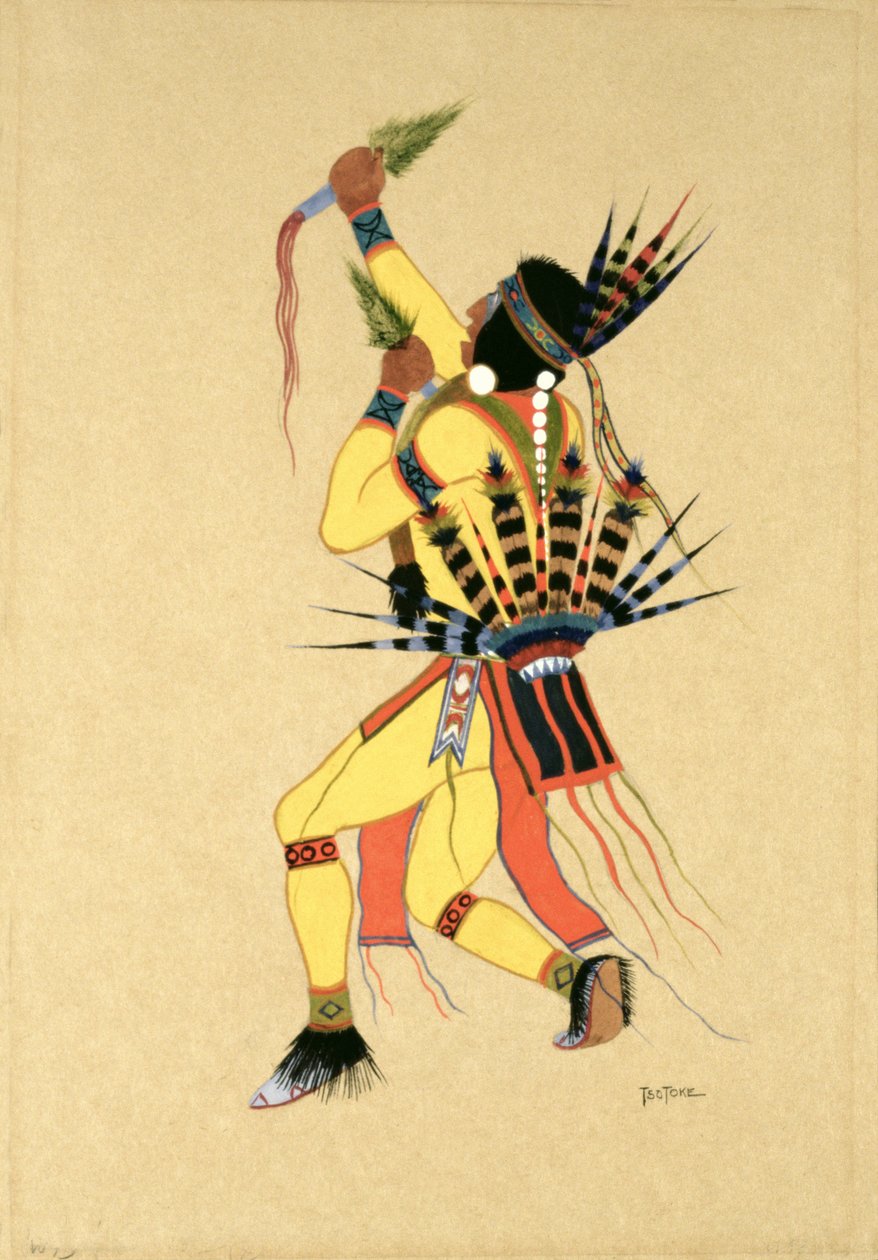 Dansare, 1929 (tempera på papper) av Monroe Tsatoke