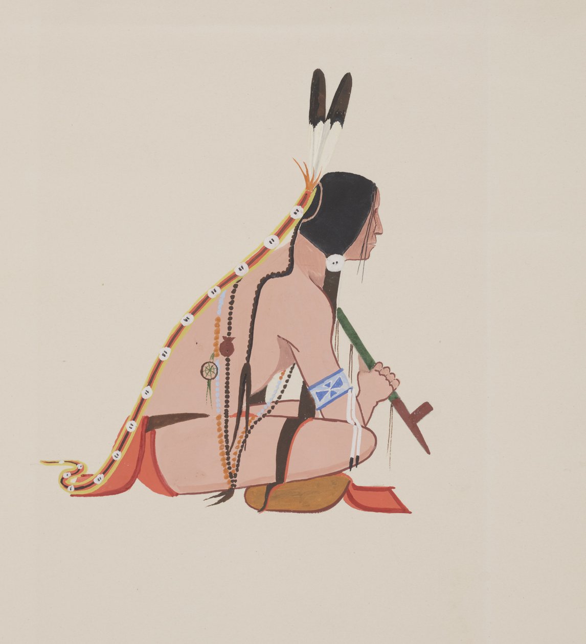 Cheyenne, ca 1934 (akvarell) av Monroe Tsatoke