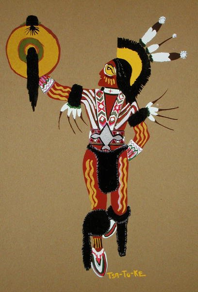 Kiowa Warrior (stenciltryck) av Monroe Tsatoke